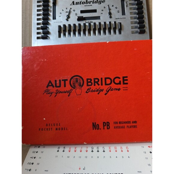 Vintage Autobridge Deluxe Pocket Model No PB Solo Bridge Game with Case Sheets‎ - Picture 2 of 7
